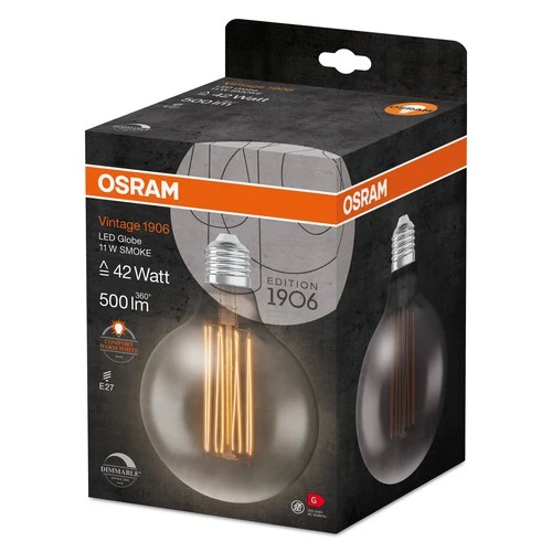 OSRAM Vintage 1906 LED-Lampe, Smoke-Tönung, 11W, 500lm , Warmweiß , E27