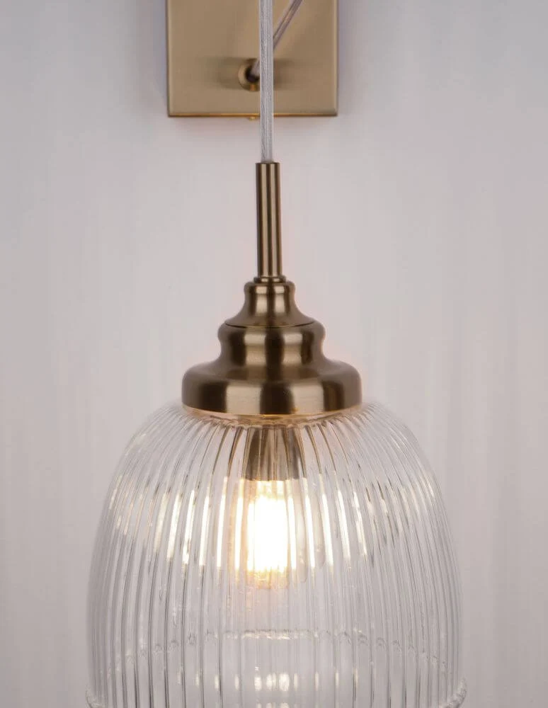 Mond Wandleuchte Gold, Transparent