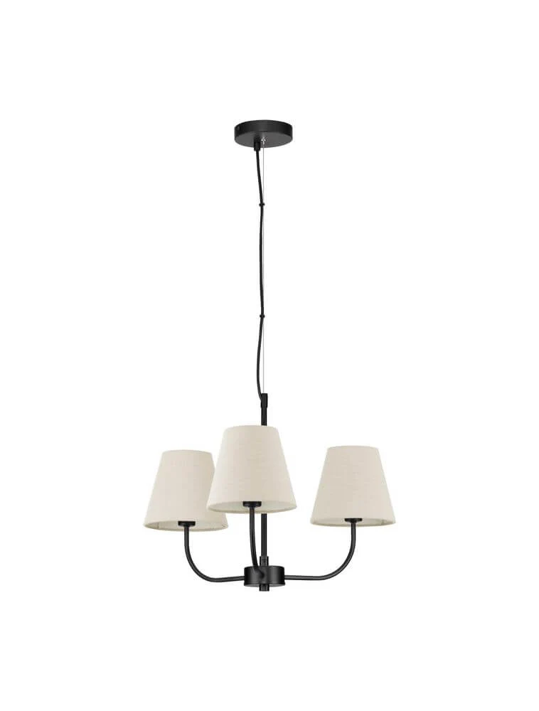 Moist Pendelleuchte 3-flammig Ø 52cm Schwarz, Beige