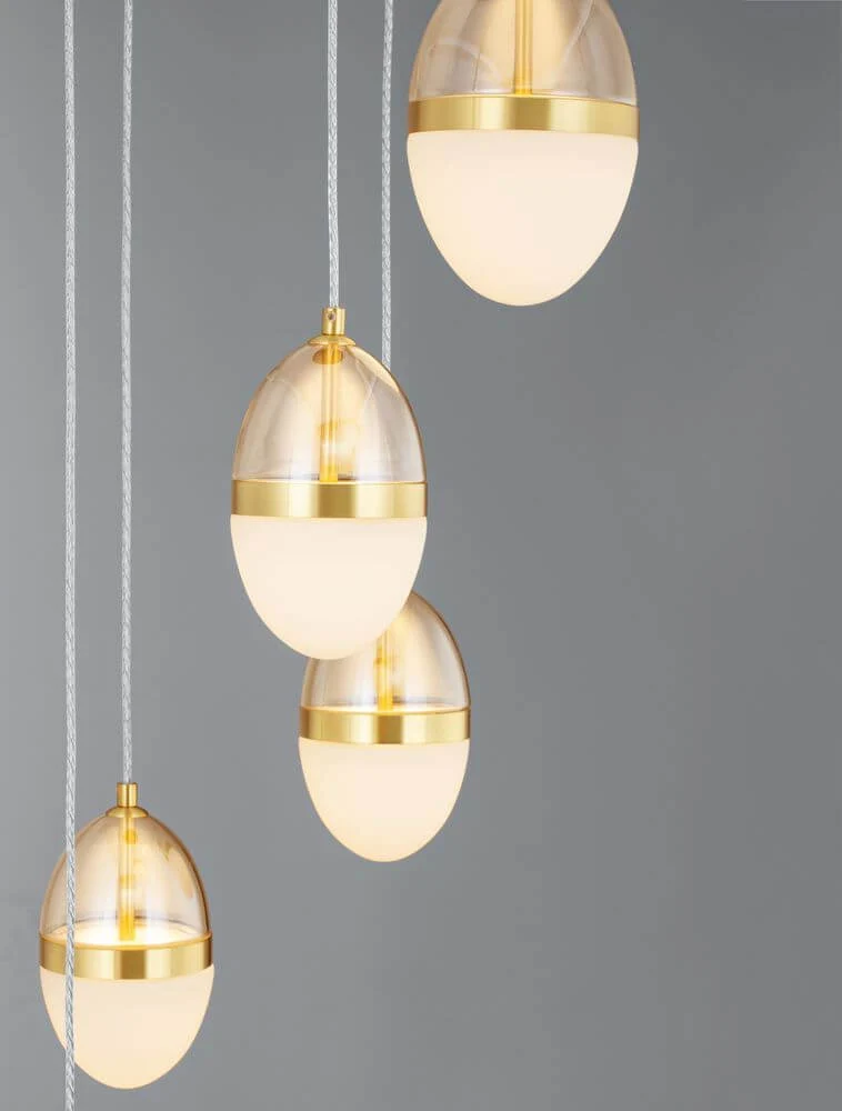 Egna Pendelleuchte 5-flammig Ø 45cm 3000K Gold
