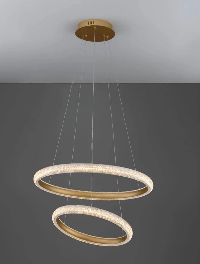Medora LED Pendelleuchte 2-flammig Ø 59cm 3000K Messing-Gold