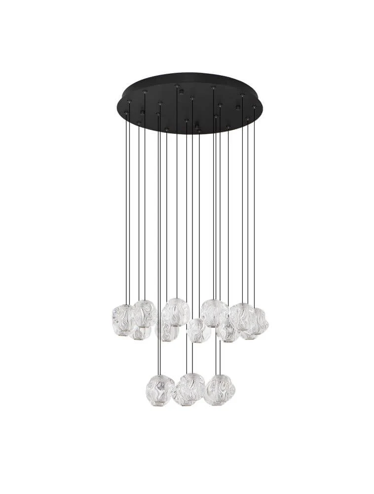 Ifos LED Pendelleuchte 18-flammig Ø 55cm 3000K Schwarz