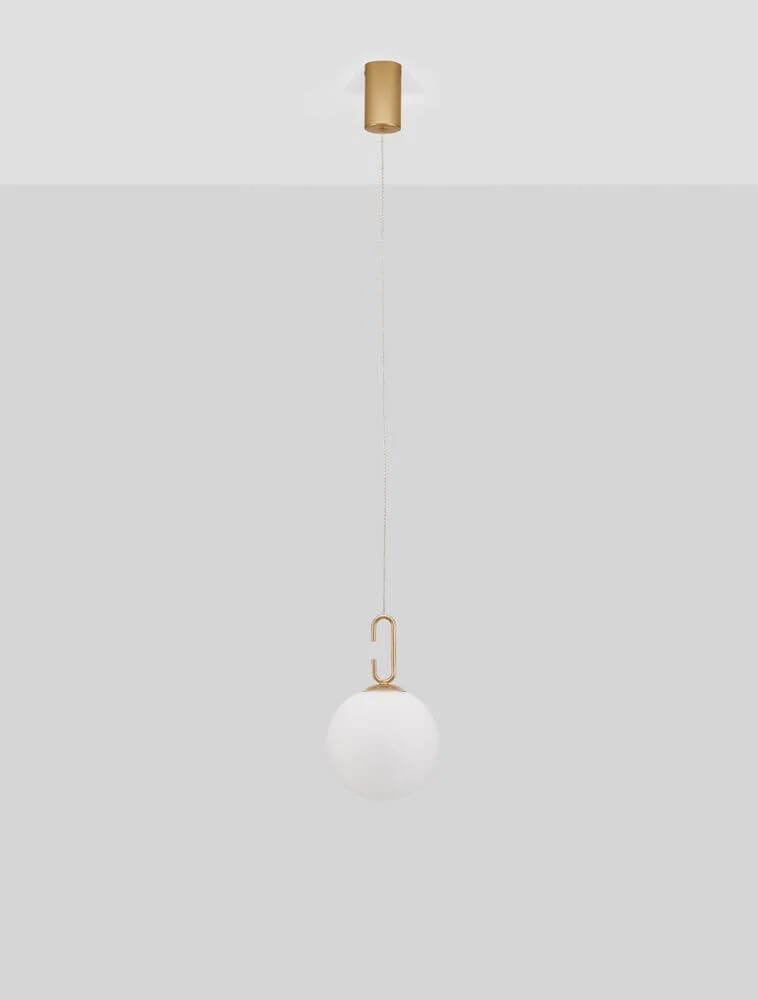 Hook LED Pendelleuchte Ø 18cm 3000K Gold-Gebürstet, Weiß