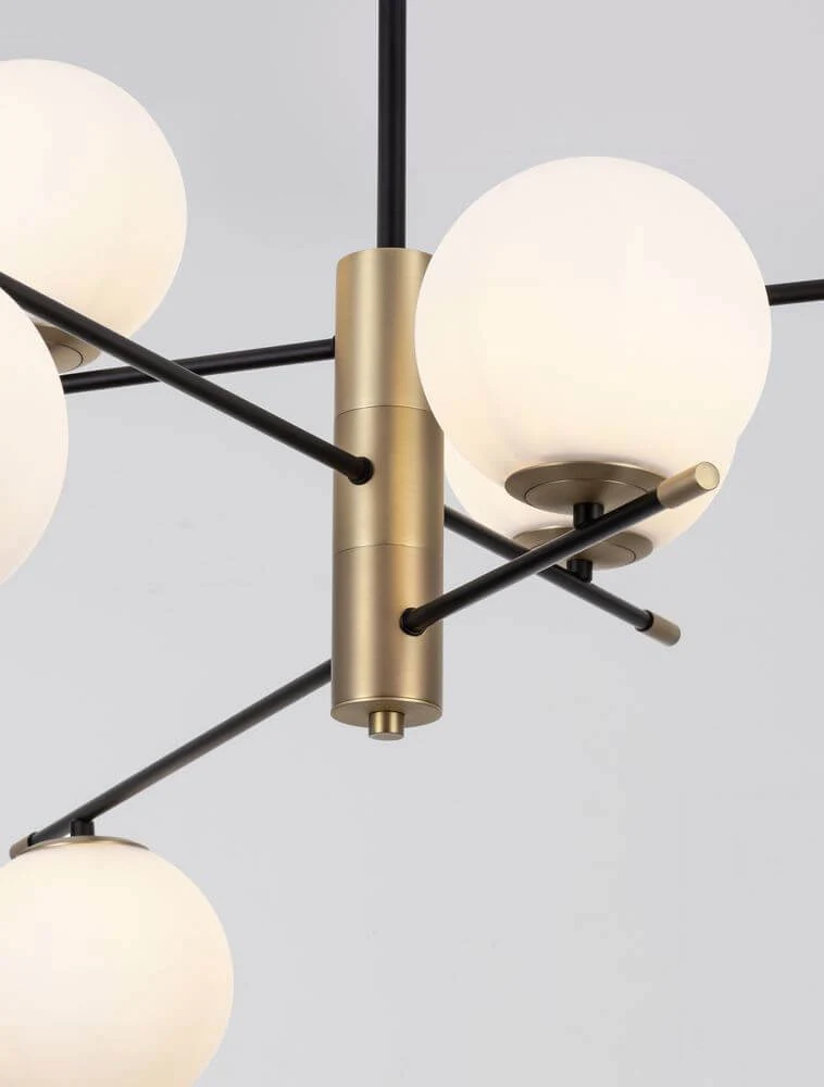Git Pendelleuchte 6-flammig Ø 100cm Gold, Weiß, Schwarz
