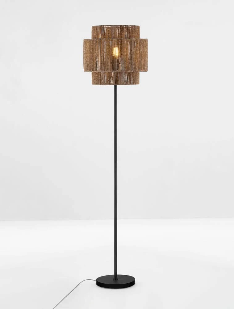 Lito Stehlampe Natur, Schwarz