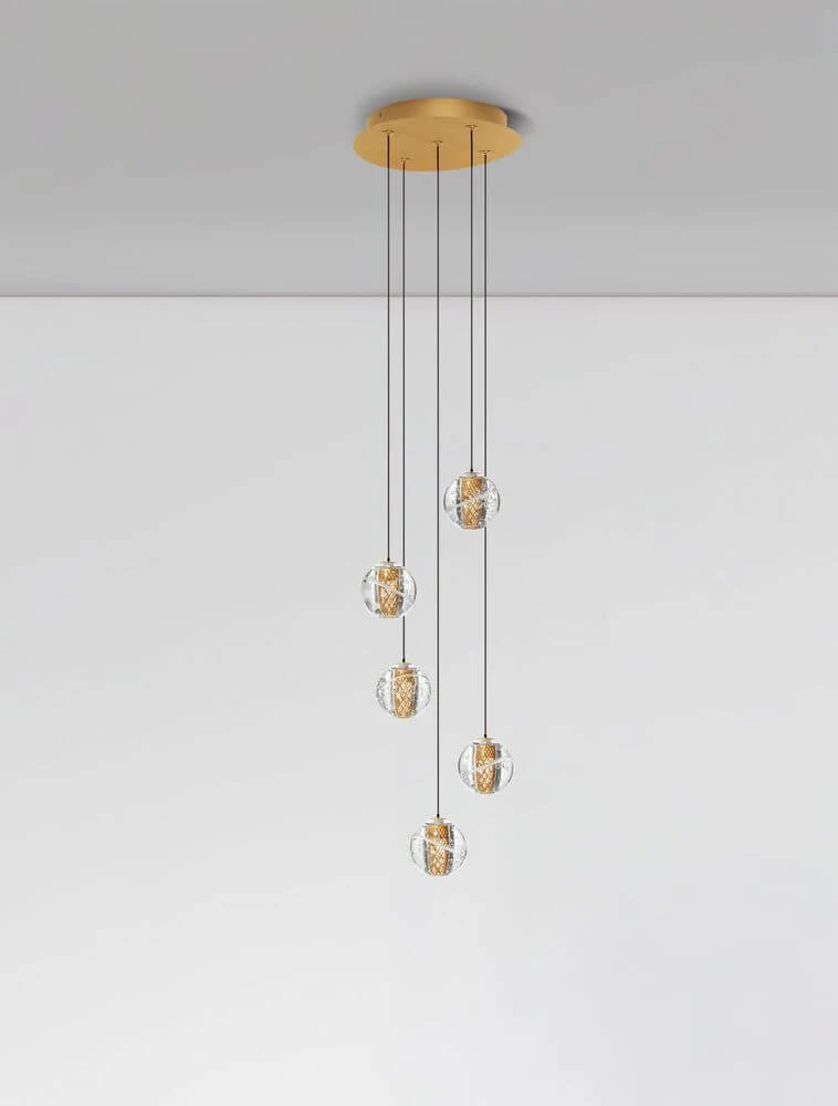 Licio LED Pendelleuchte 5-flammig Ø 31cm 3000K Gold