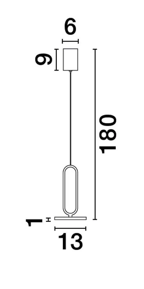 Gea LED Pendelleuchte Ø 13cm 3000K Baldachin Hoch Schwarz