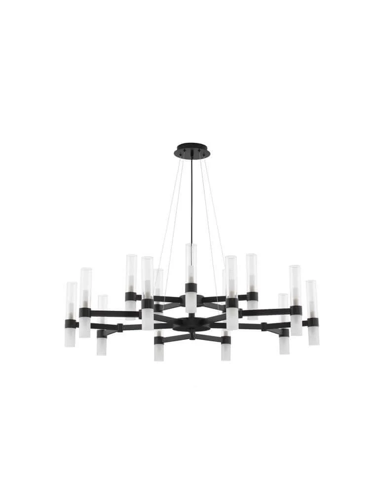 Century Pendelleuchte 30-flammig Ø 120cm Schwarz, Transparent