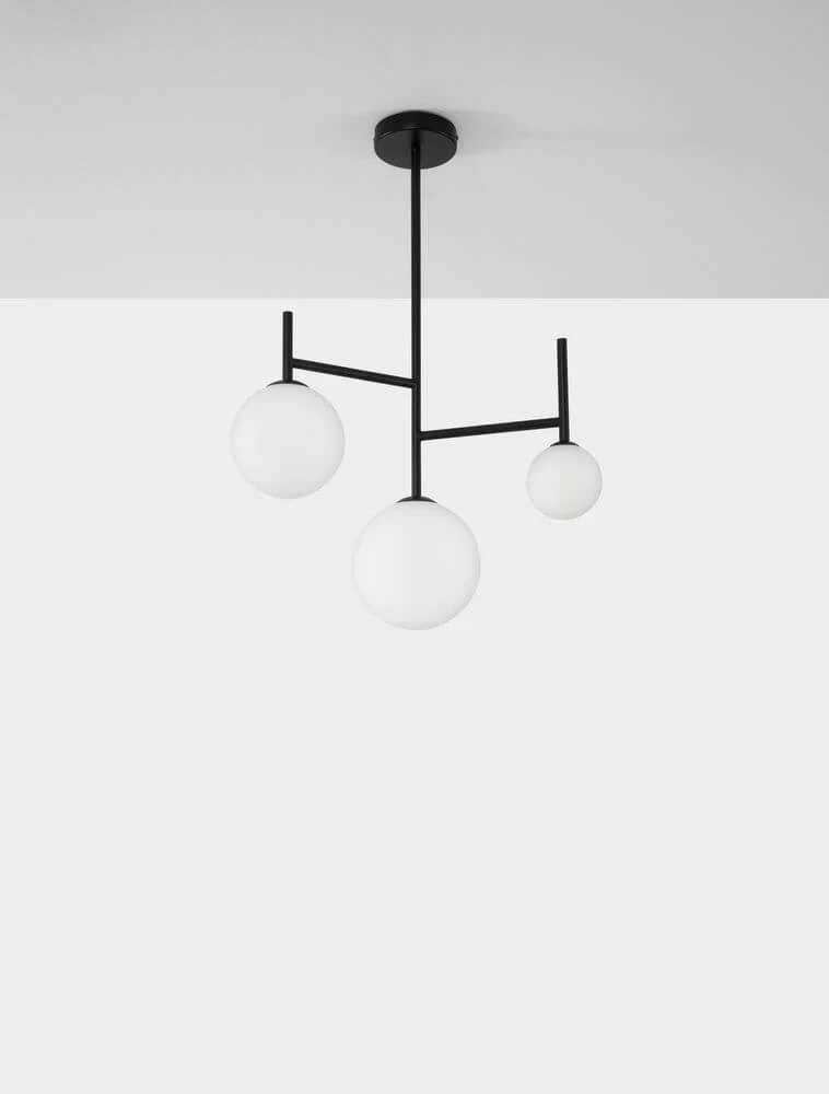 Licato Pendelleuchte 3-flammig Ø 49cm Schwarz, Weiß