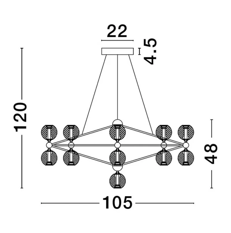 Belinda LED Pendelleuchte Ø 105cm 17-flammig