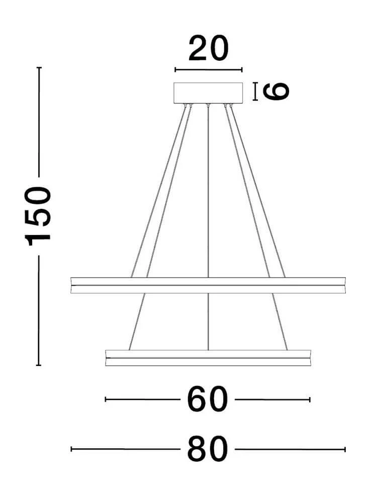 Cantria LED Pendelleuchte 2-flammig Ø 80cm 3000K Schwarz, Gold