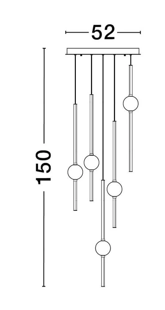 Acrobat LED Pendelleuchte 7-flammig 3000K Schwarz
