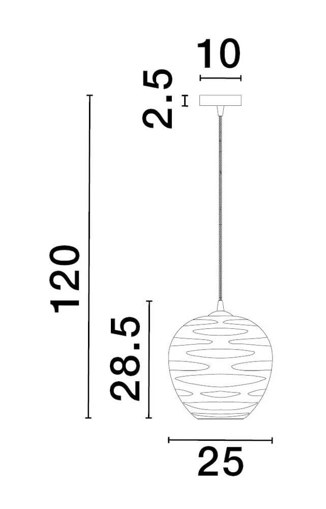 Evleen Pendelleuchte Ø 25cm Schwarz, Grau