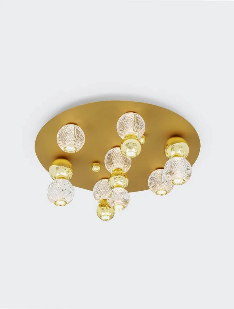 Brille LED Deckenleuchte 7-flammig Ø 66cm 3200K Gold