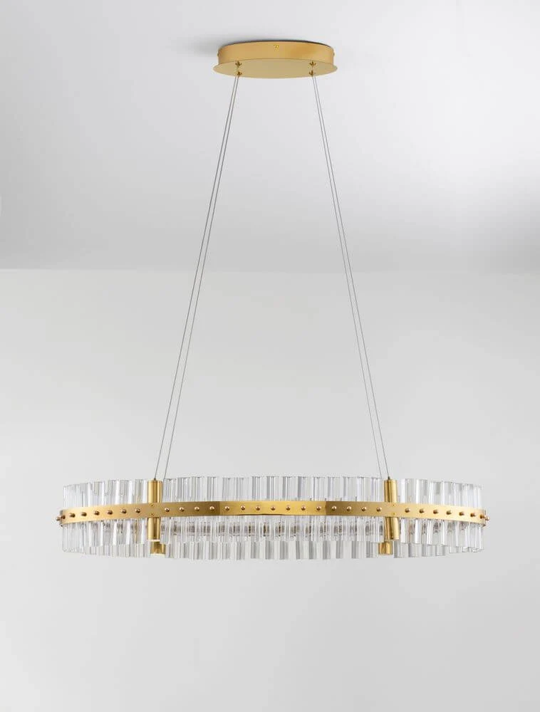 Kezo LED Pendelleuchte Oval Ø 90cm 3000K Gold
