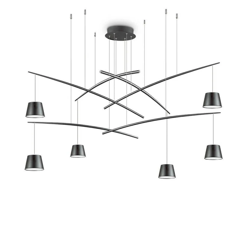 LED Pendelleuchte Fish 6-flg. Schwarz