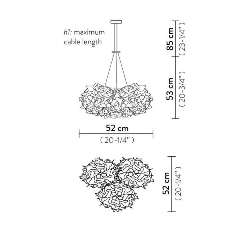 Slamp Hängeleuchte Veli Mini Trio Couture 3-flammig