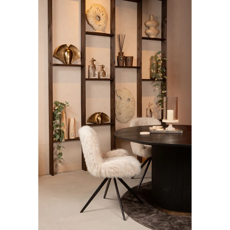 Windlicht – Gegossener Aluminium Rahmen, Verziertes Glasdesign, Goldene Farbgebung, S – Troye | PTMD