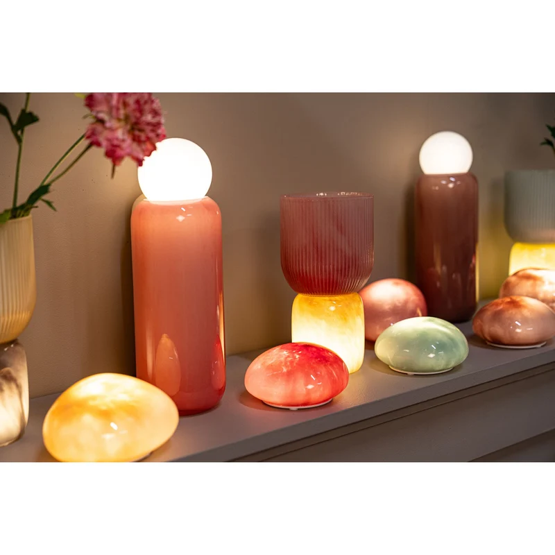 LED-Leuchte– Steinform Design, Aufladbare Funktion, Taupe Farbe, S – Shalon | PTMD