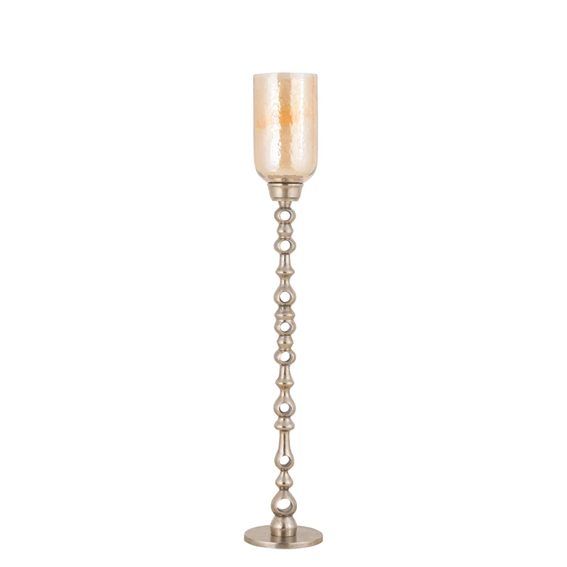 Bodenwindlicht – Gegossenes Aluminium, Rundes Design, Champagner Oberfläche, L – Tracy | PTMD