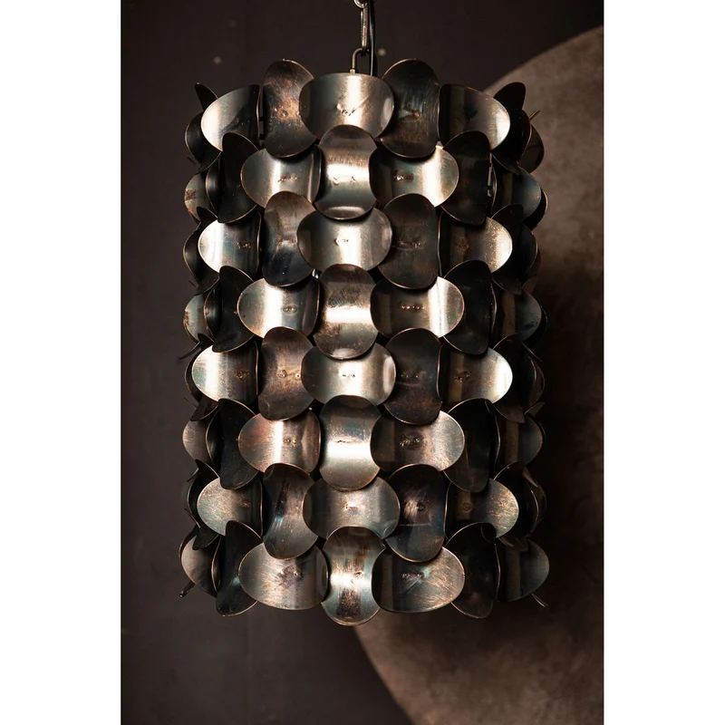 Pendelleuchte – Kreisdesign, Breite Form, Eisenmaterial, Schwarz – Jaye | PTMD