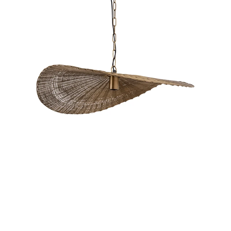 Pendelleuchte – Wellen Design, Runde Form, Eisenmaterial, Gold, S – Shauney | PTMD