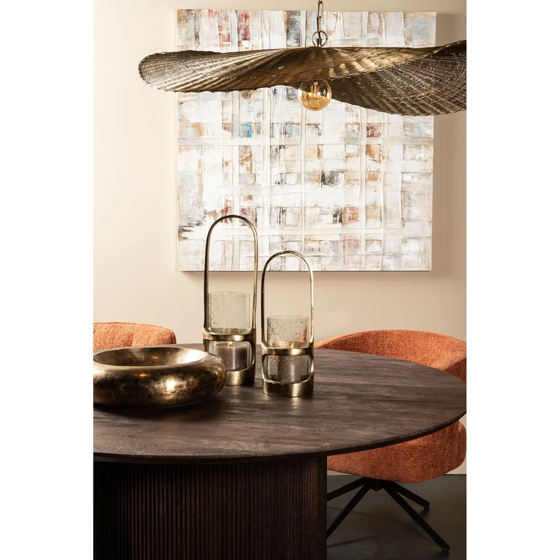 Laterne – Gegossenes Aluminium Design, Hohe Form, Goldener Farbton, S – Rahana | PTMD