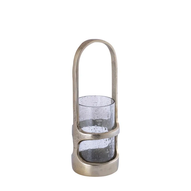 Laterne – Gegossenes Aluminium Design, Hohe Form, Goldener Farbton, S – Rahana | PTMD