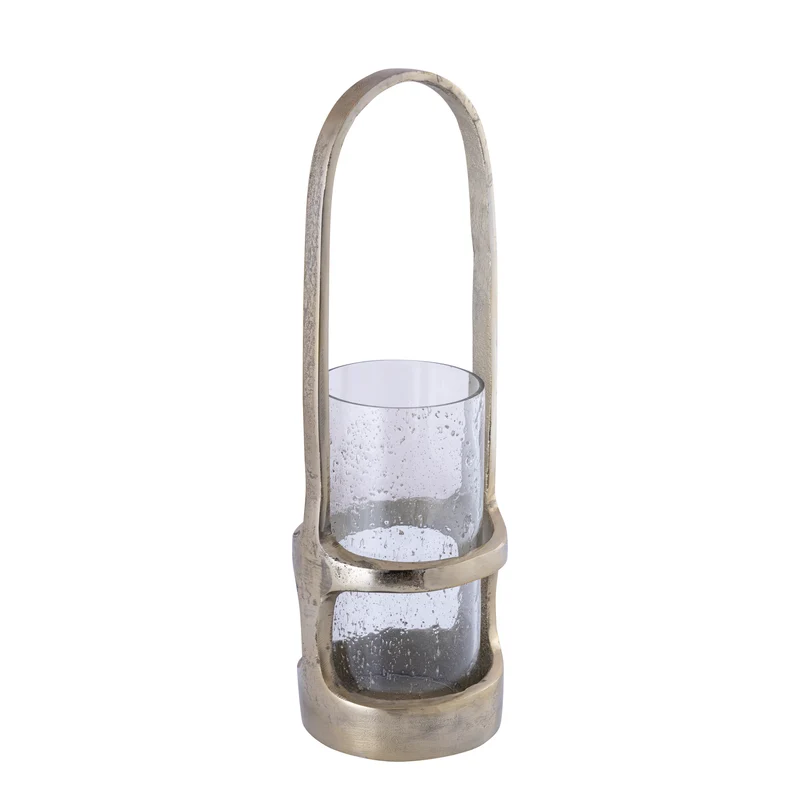 Laterne – Gegossenes Aluminium Design, Hohe Form, Goldener Farbton, L – Rahana | PTMD