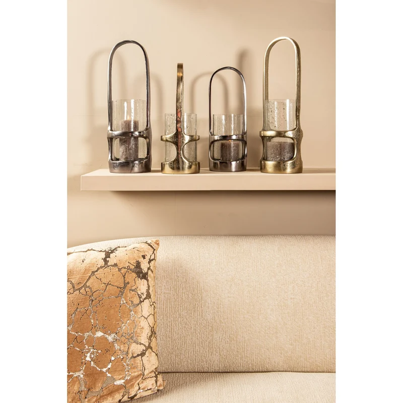 Laterne – Gegossenes Aluminium Design, Hohe Form, Schwarzer Farbton, L – Rahana | PTMD