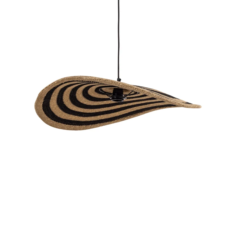 Pendelleuchte – Wellen Design, Flache Form, Seegrasmaterial, Natur, S – Loulou | PTMD