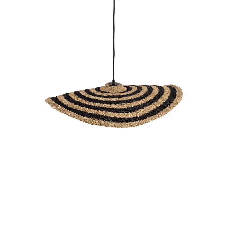 Pendelleuchte – Wellen Design, Flache Form, Seegrasmaterial, Natur, S – Loulou | PTMD