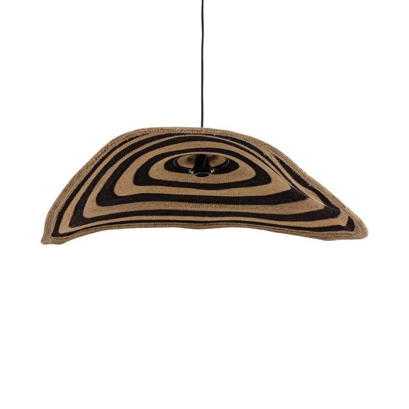 Pendelleuchte – Wellen Design, Breite Form, Seegrasmaterial, Natur, L – Loulou | PTMD