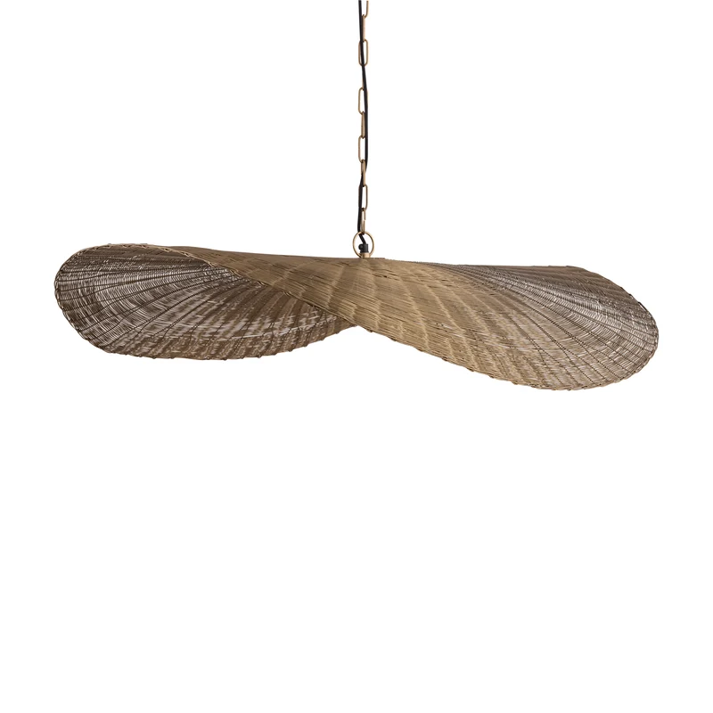Pendelleuchte – Wellen Design, Runde Form, Eisenmaterial, Gold, L – Shauney | PTMD