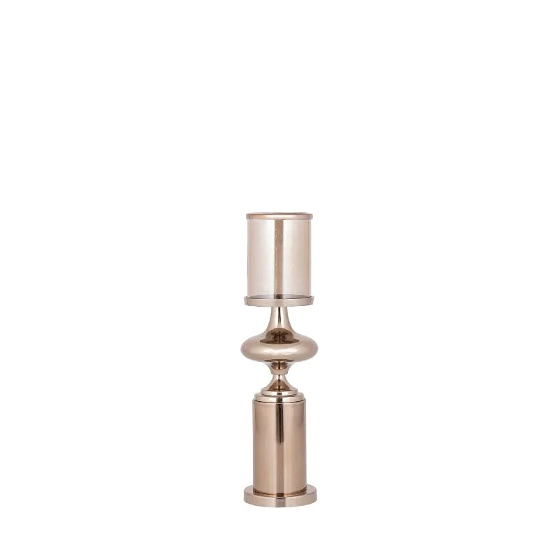 Windlicht – Edelstahl Rahmen, Glas Zylinder, Bronze Farbgebung, S – Rodire | PTMD