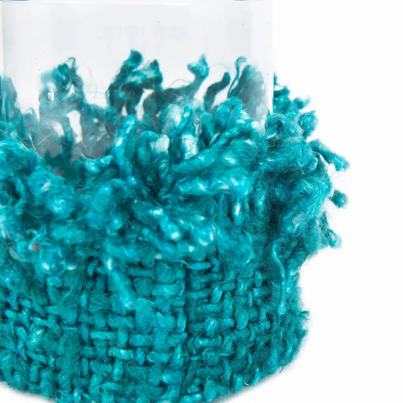 Windlicht – Baumwollmaterial, Gestricktes Design, Dekorativer Glasbehälter, M – Oh My Gee | Bazar Bizar Antwerp