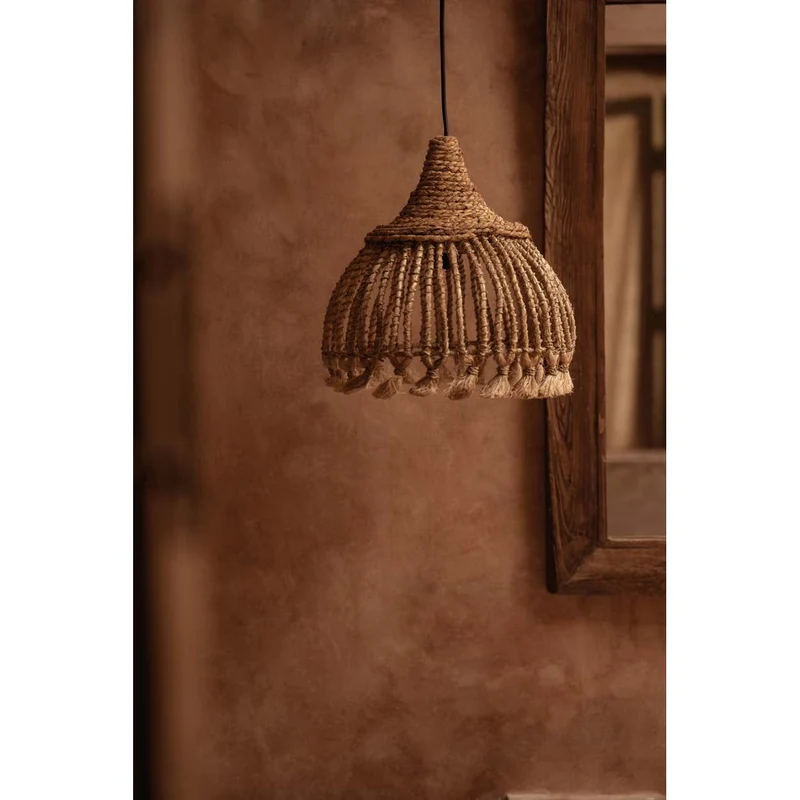 Pendelleuchte – Abacagras, Quastendesign, Naturfarbe, S - Tassel | Bazar Bizar Antwerp