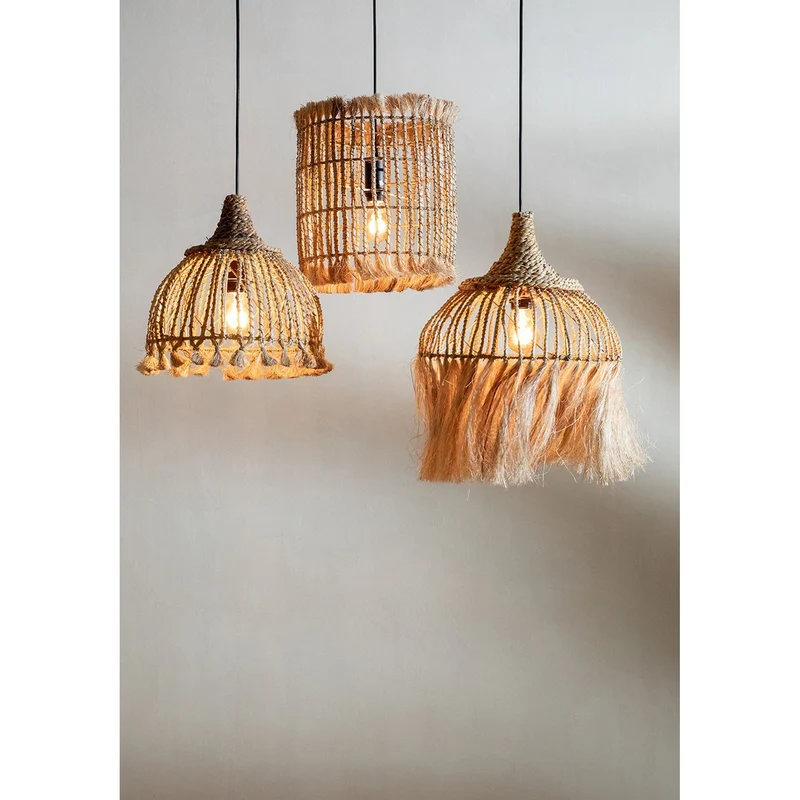 Pendelleuchte – Abacagras, Quastendesign, Naturfarbe, S - Tassel | Bazar Bizar Antwerp