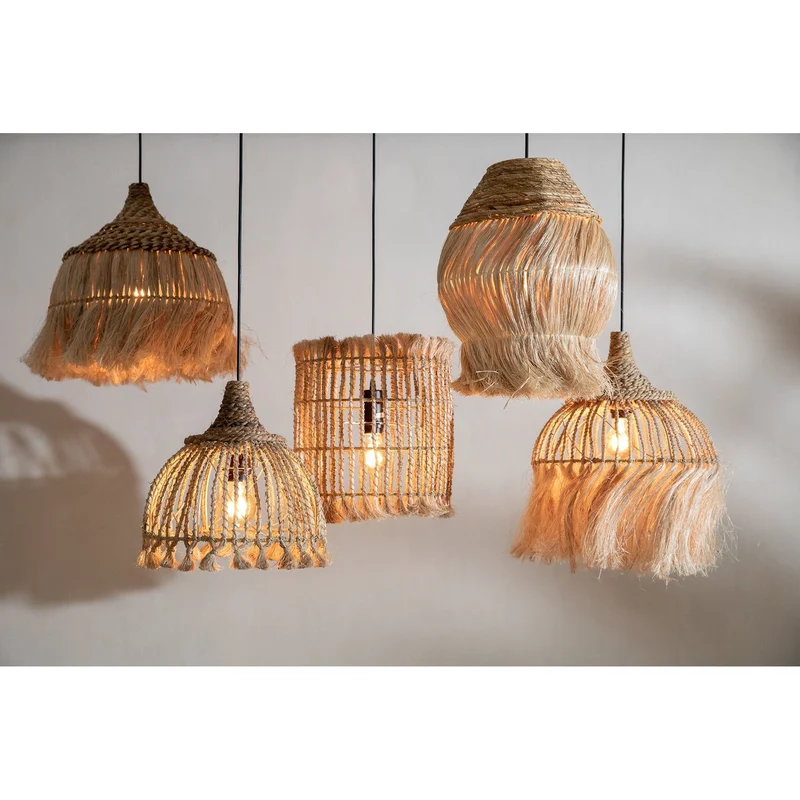 Pendelleuchte – Abacagras, Quastendesign, Naturfarbe, S - Tassel | Bazar Bizar Antwerp