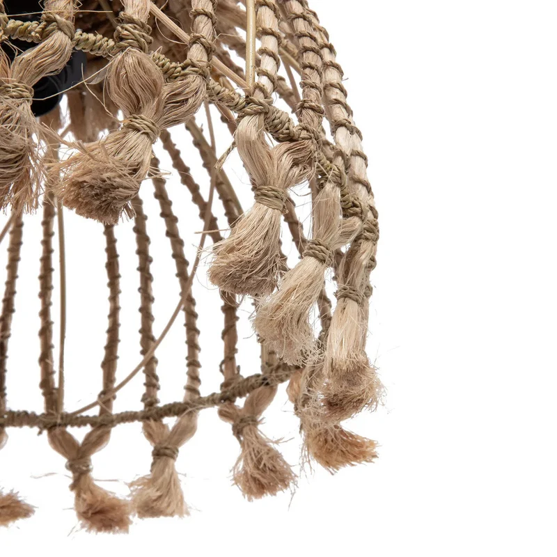 Pendelleuchte – Abacagras, Quastendesign, Naturfarbe, S - Tassel | Bazar Bizar Antwerp