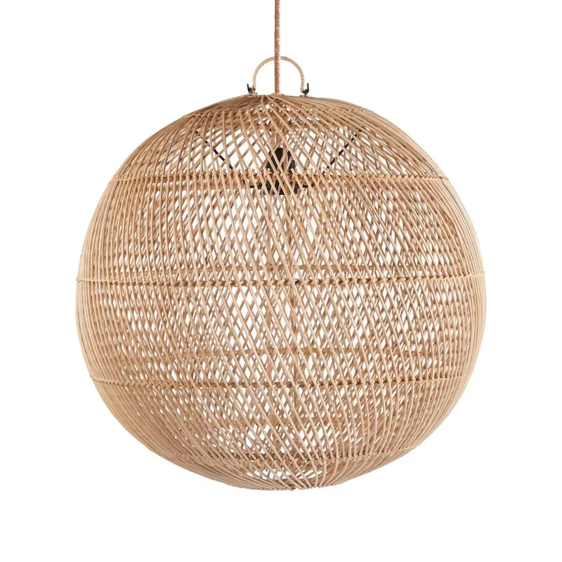 Pendelleuchte – Rattan, Geflochtenes Design, Kugelform, M - Bubble | Bazar Bizar Antwerp