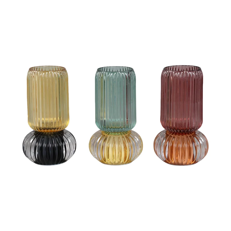 LED-Leuchte – Geripptes Glas, Rundes Design, Dunkelrosa Farbe – Yannah | PTMD