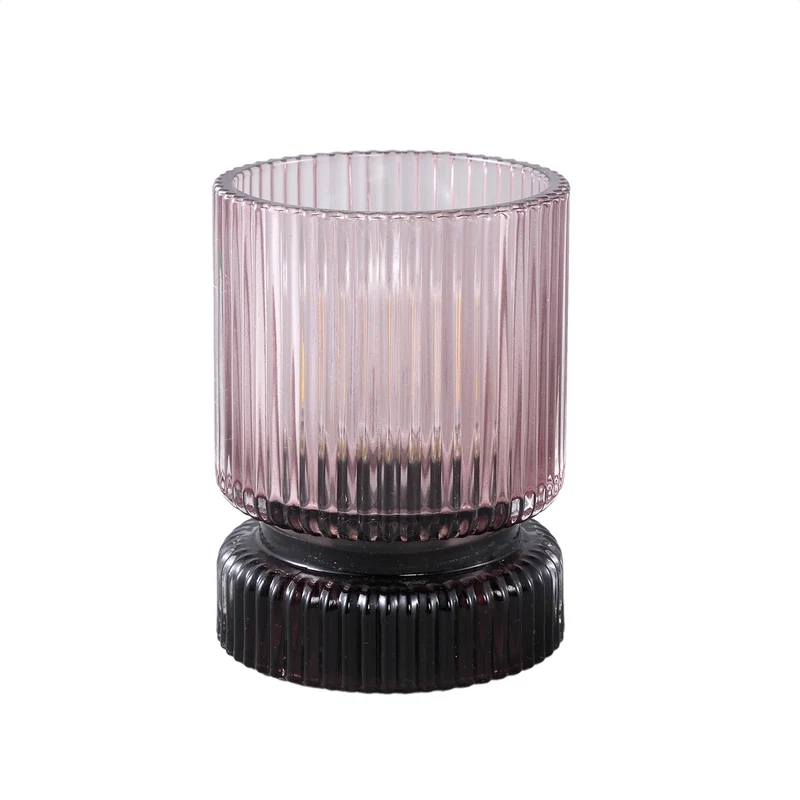 LED Leuchte – Gerippte Struktur, Rundes Glasdesign, Rosa – Comrad | PTMD