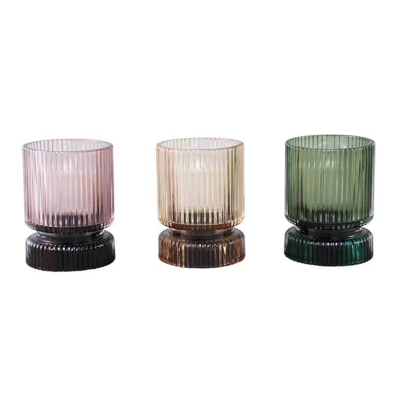 LED Leuchte – Gerippte Struktur, Rundes Glasdesign, Rosa – Comrad | PTMD