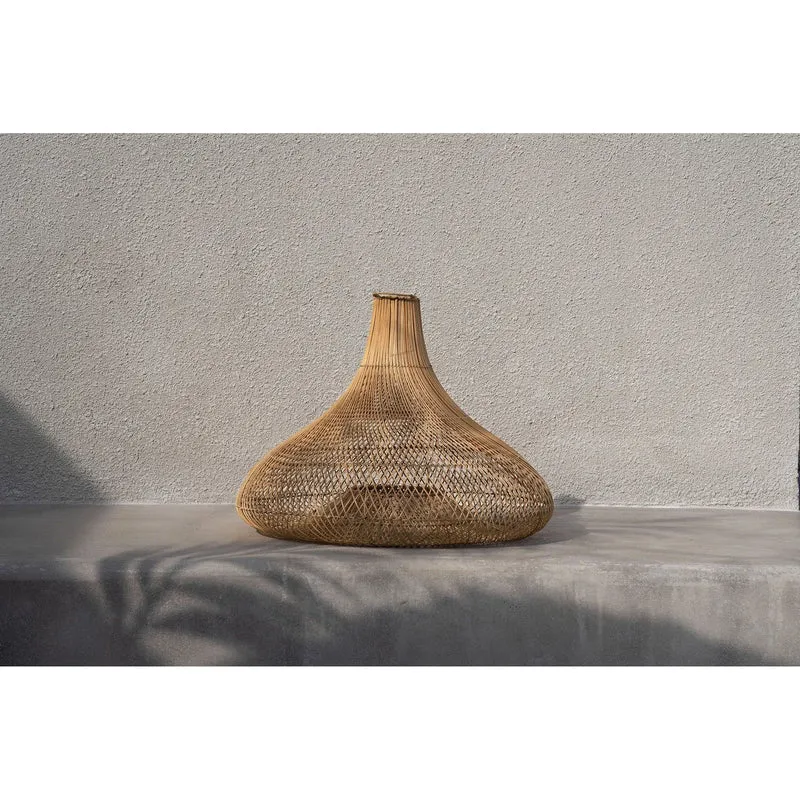 Pendelleuchte – Handgeflochtenes Rattan, Glockenform Design, Warme Lichtwirkung, XL – Shala | Bazar Bizar Antwerp