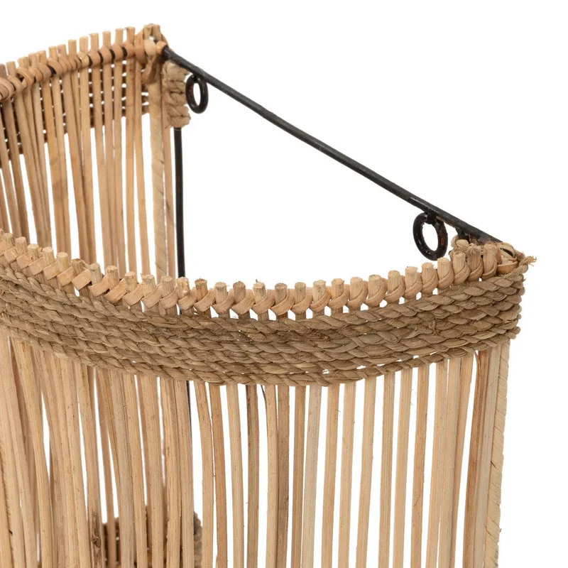 Wandleuchte – Rattanmaterial, Geflochtenes Design, Halbzylinderform, M - Jalal | Bazar Bizar Antwerp