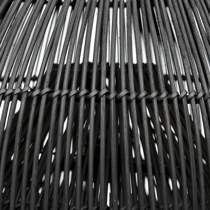Pendelleuchte – Rattanmaterial, Schwarzes Finish, Vasenform, L - Lobster Trap | Bazar Bizar Antwerp