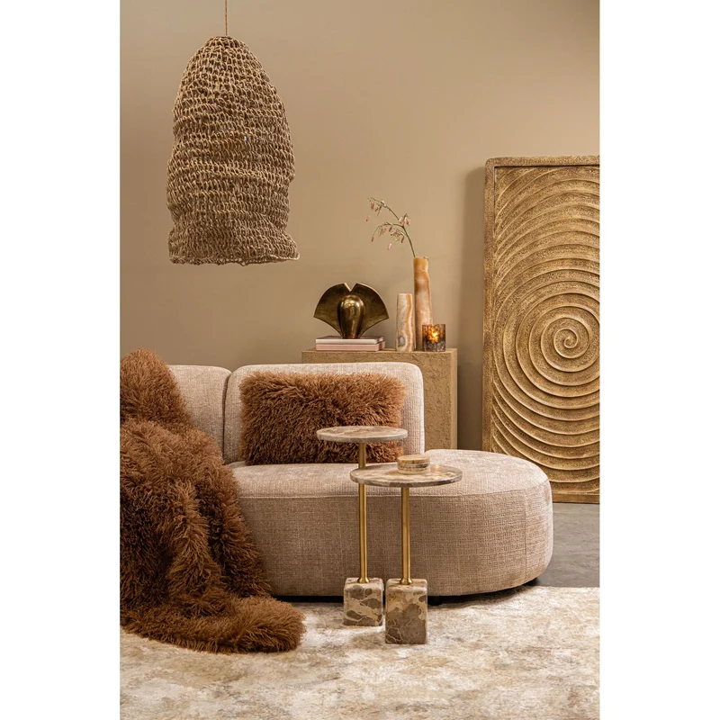 Pendelleuchte – Seildesign, Kugelform, Papiermaterial, Natur, S – Dayo | PTMD