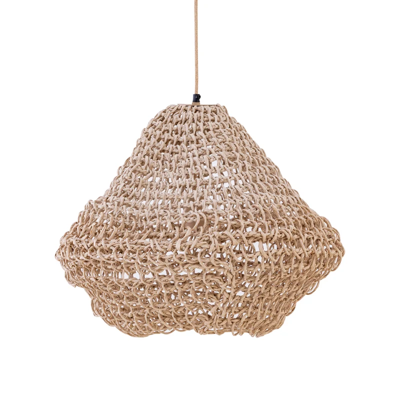 Pendelleuchte – Seildesign, Kugelform, Papiermaterial, Natur, S – Dayo | PTMD