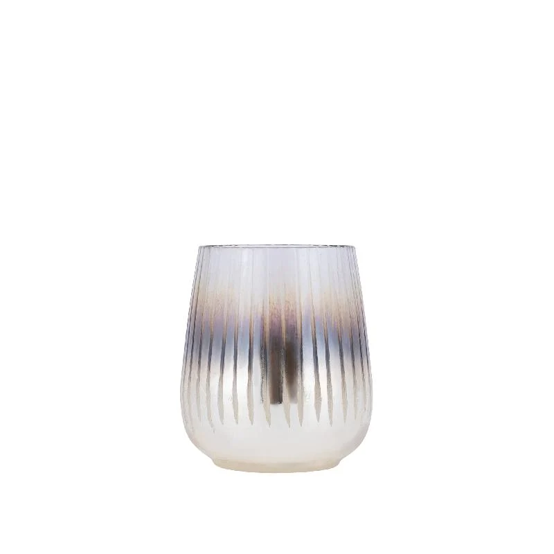 Windlicht – Rundes Glasdesign, Geätzte Oberfläche, Goldene Farbgebung, S – Shelva | PTMD